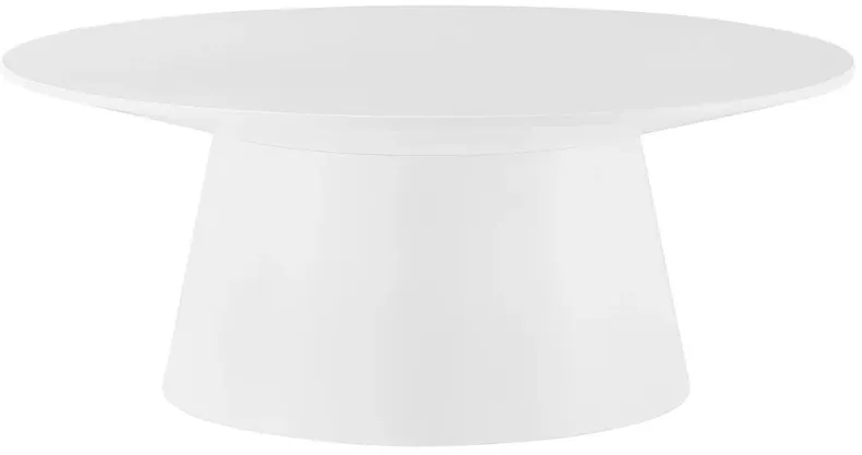 Wesley 35 1/2" Wide White Lacquered Wood Round Coffee Table