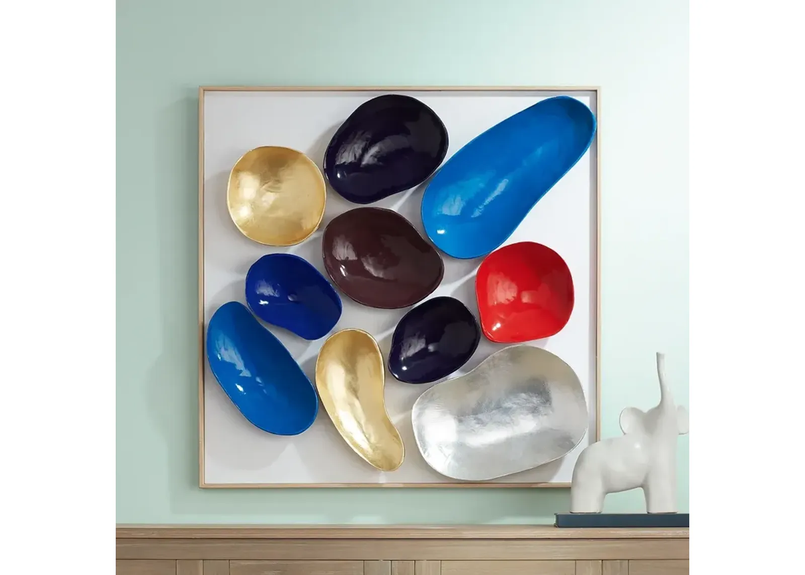 Scatter Multi-Color Square Framed Wall Art