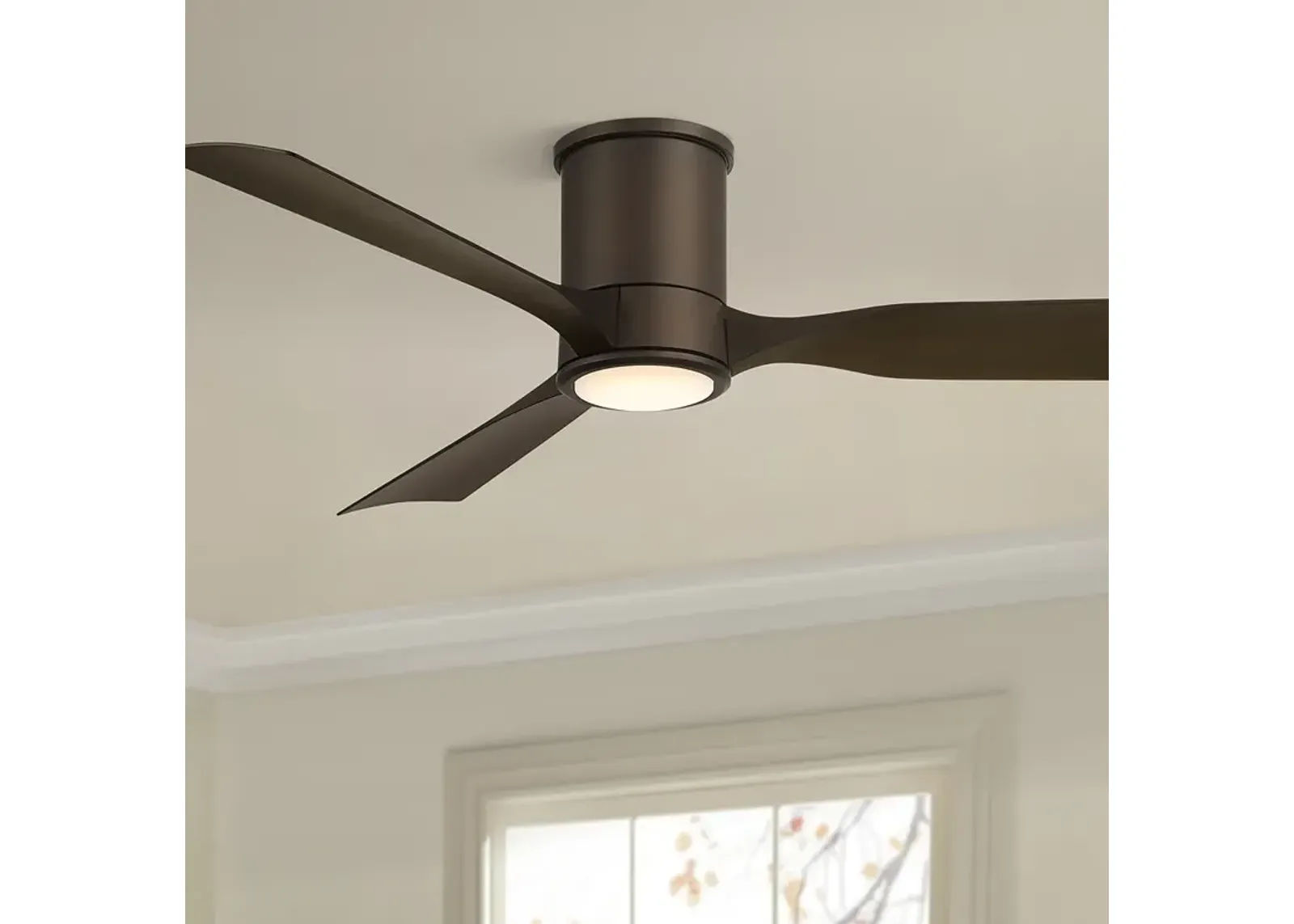 56" Casa Vieja Keel Emperial Bronze LED Damp Remote Hugger Ceiling Fan