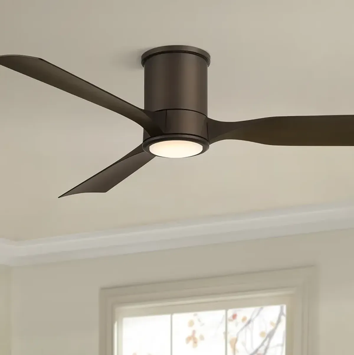 56" Casa Vieja Keel Emperial Bronze LED Damp Remote Hugger Ceiling Fan