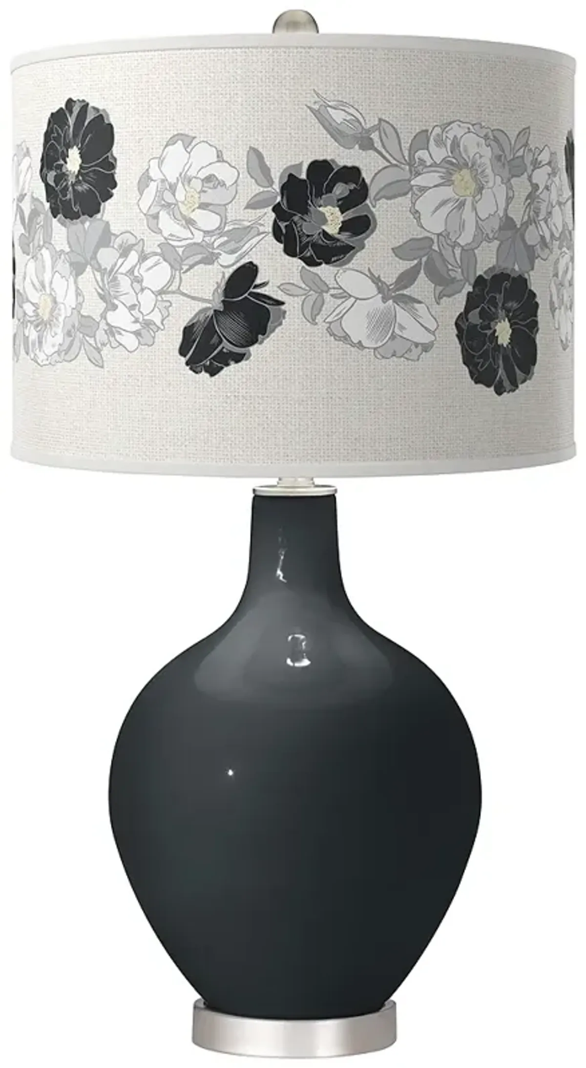 Black of Night Rose Bouquet Ovo Table Lamp