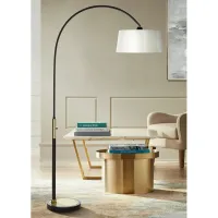 Pacific Coast Lighting Organza Silk and Matte Black Arc Floor Lamp