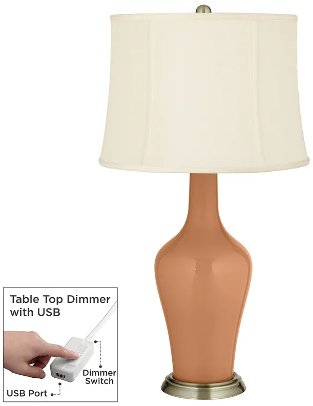 Burnt Almond Anya Table Lamp with Dimmer