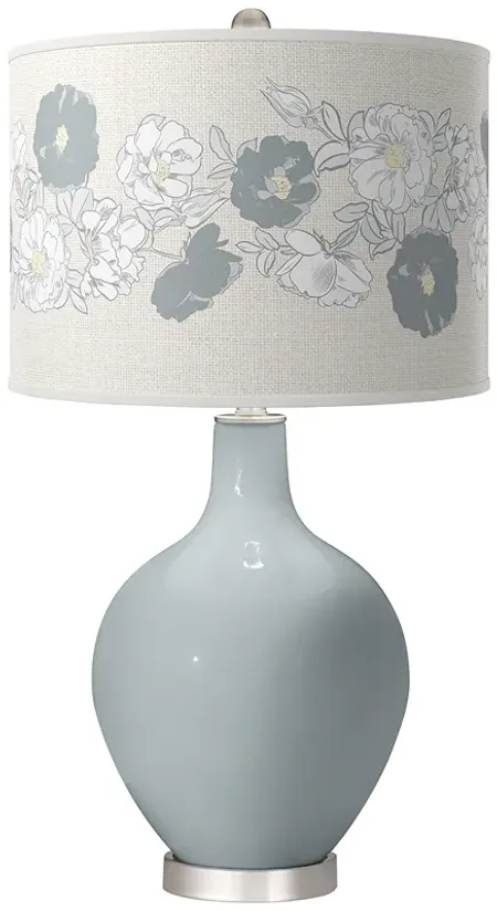 Uncertain Gray Rose Bouquet Ovo Table Lamp