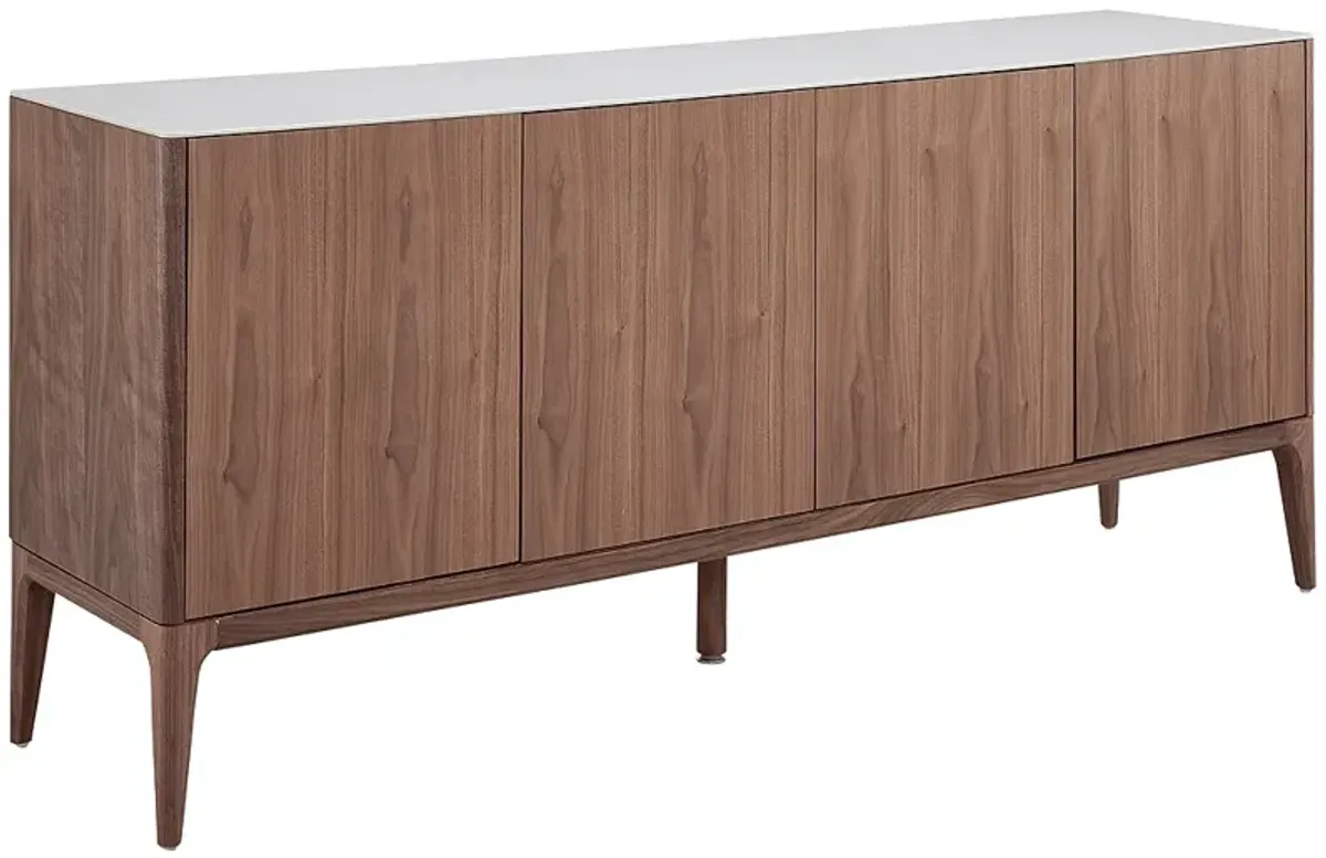 Haldis 70 3/4" Wide Walnut Veneer Wood 4-Door Sideboard