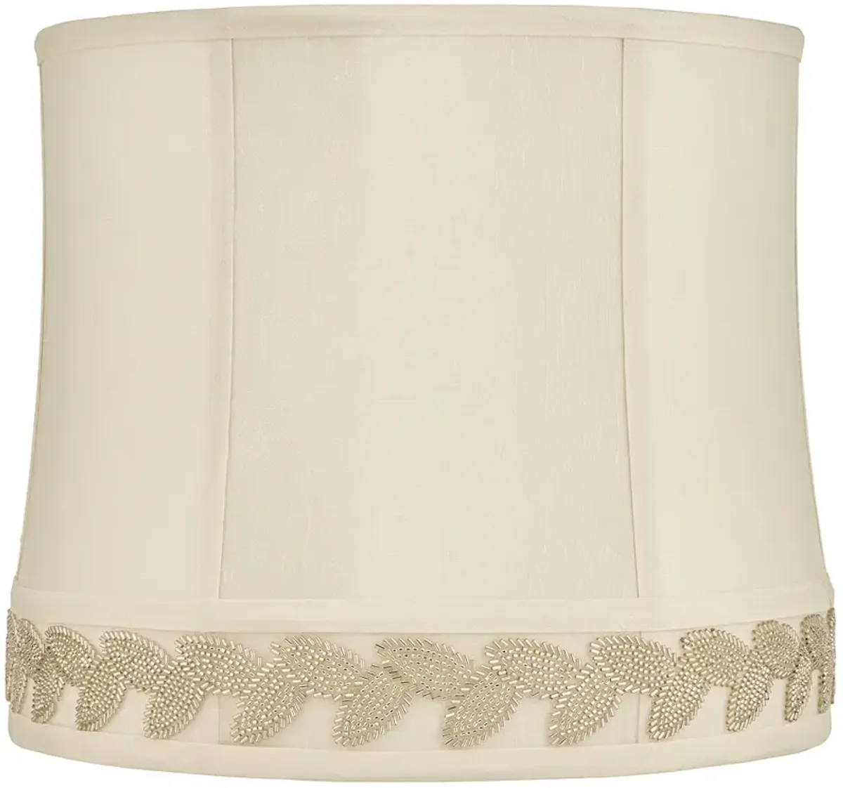 Eggshell Gold Leaf Trim Drum Lamp Shade 13x14x12 (Washer)