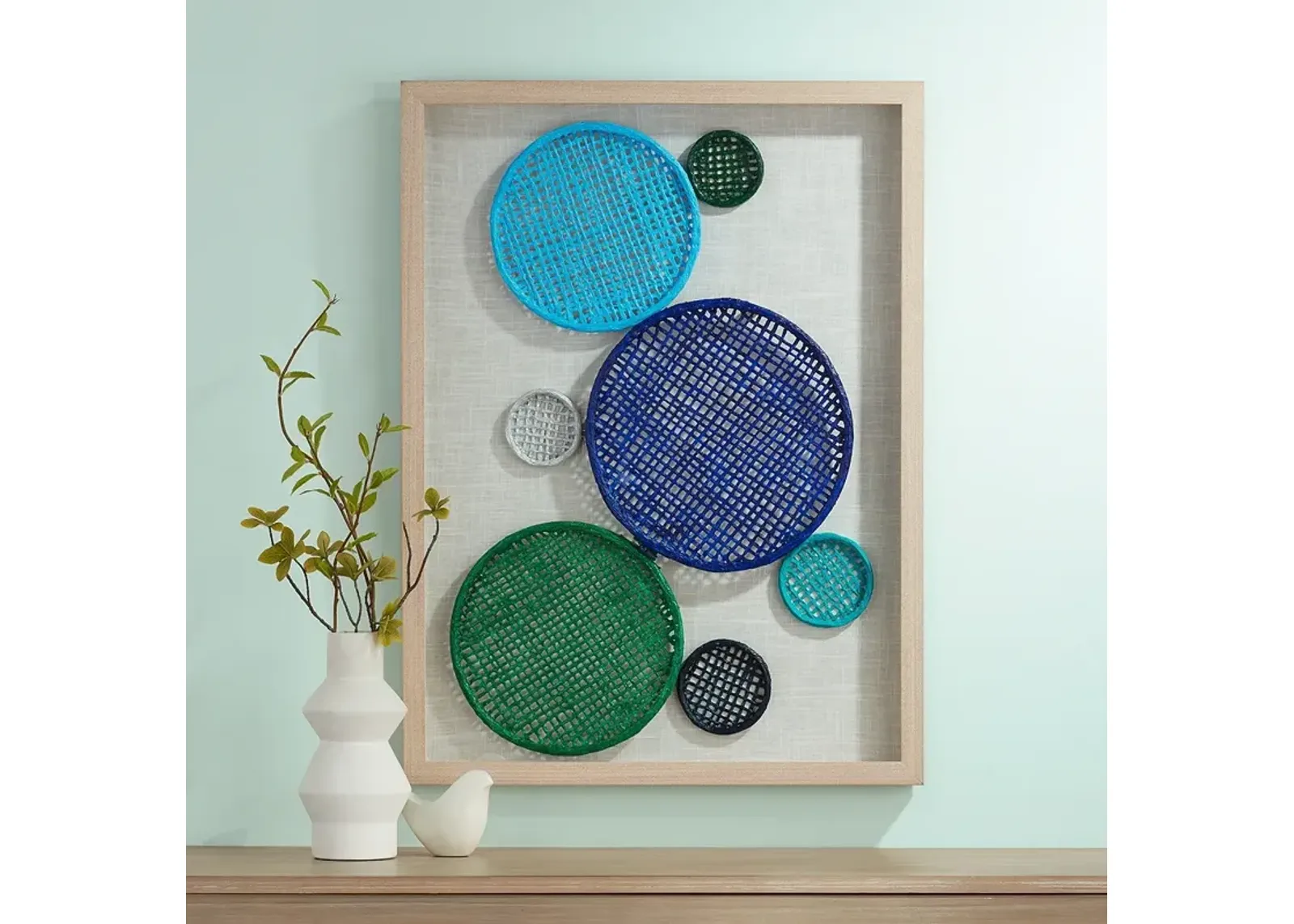 Dahlia Studios 31 1/2" High Multi-Color Circles Textile Wall Art