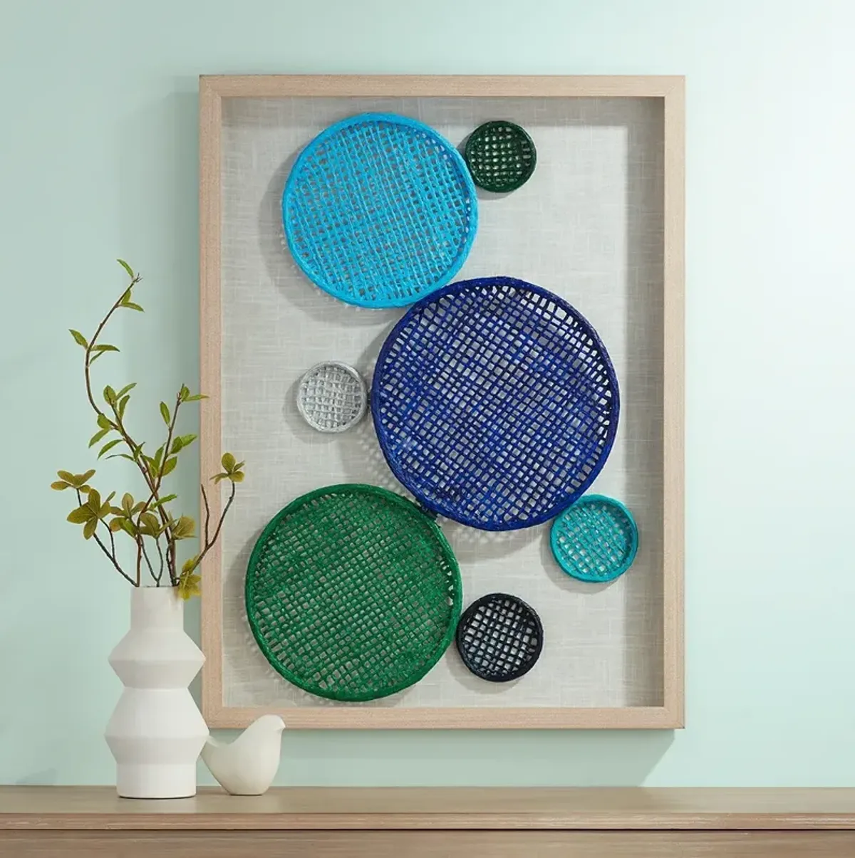 Dahlia Studios 31 1/2" High Multi-Color Circles Textile Wall Art