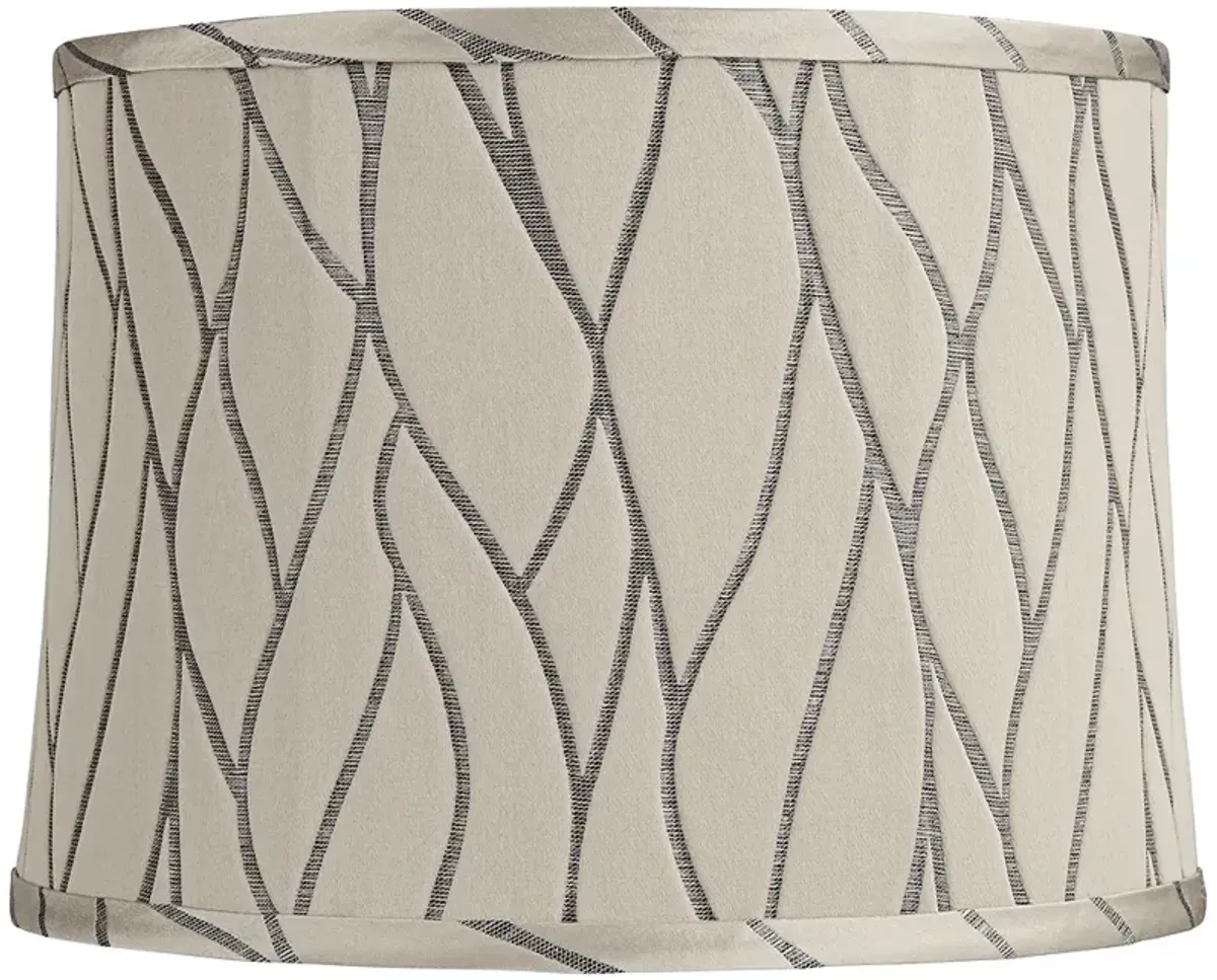 Springcrest Barr Gray Abstract Softback Drum Lamp Shade 14x15x11 (Spider)