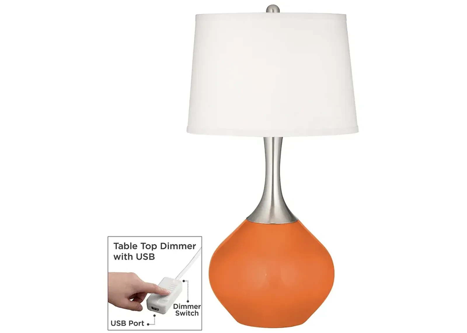 Celosia Orange Spencer Table Lamp with Dimmer