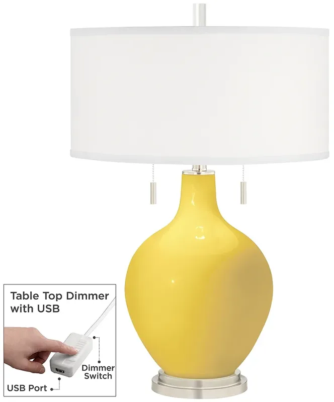 Lemon Zest Toby Table Lamp with Dimmer