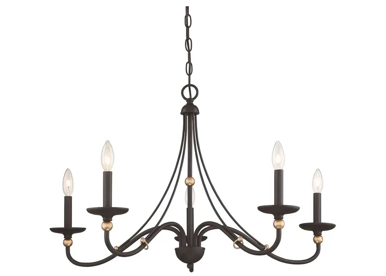 Minka-Lavery Westchester 34" Wide 5-Light Coal and Gold Chandelier