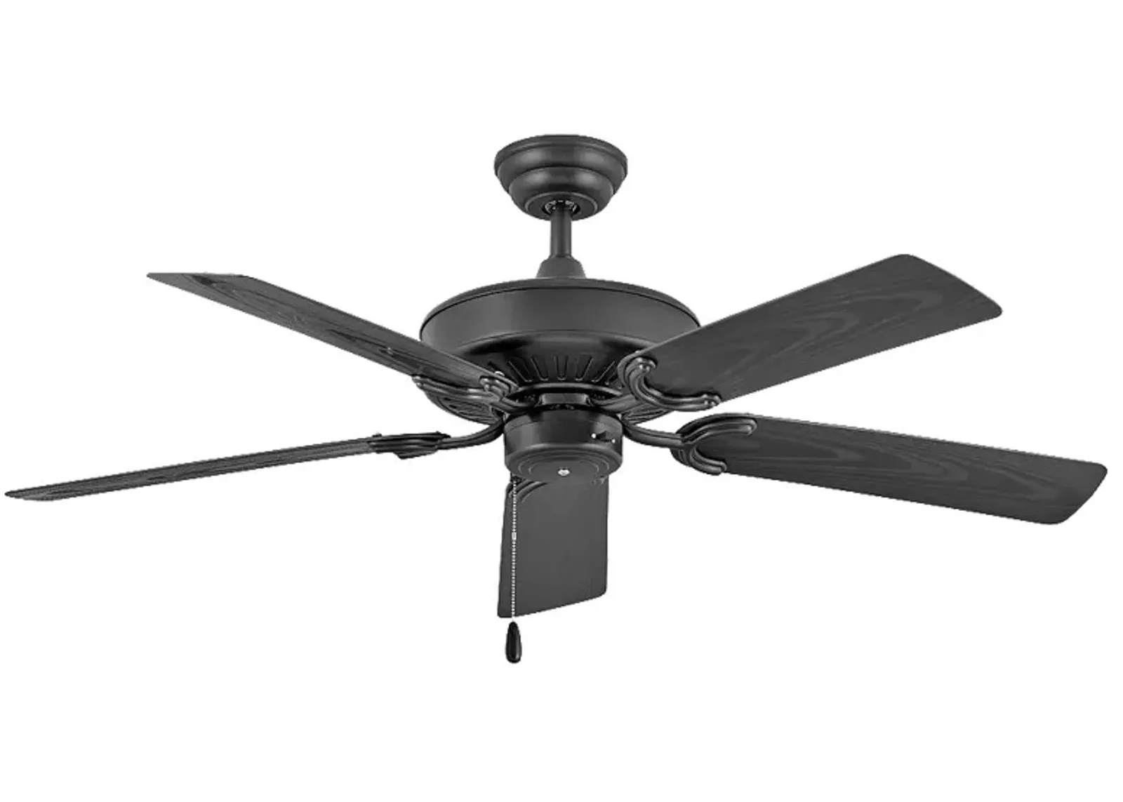 52" Hinkley Oasis 5-Bade Matte Black Ceiling Fan with Pull Chain