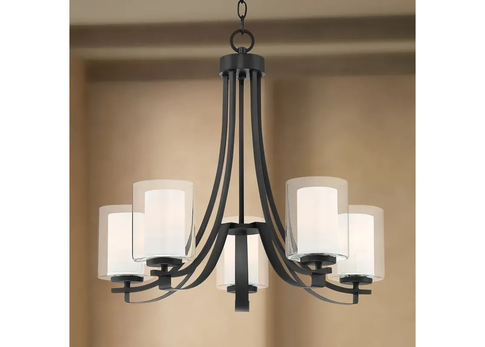 Minka Parsons Studio 25 1/2" Wide Sand Coal 5-Light Chandelier