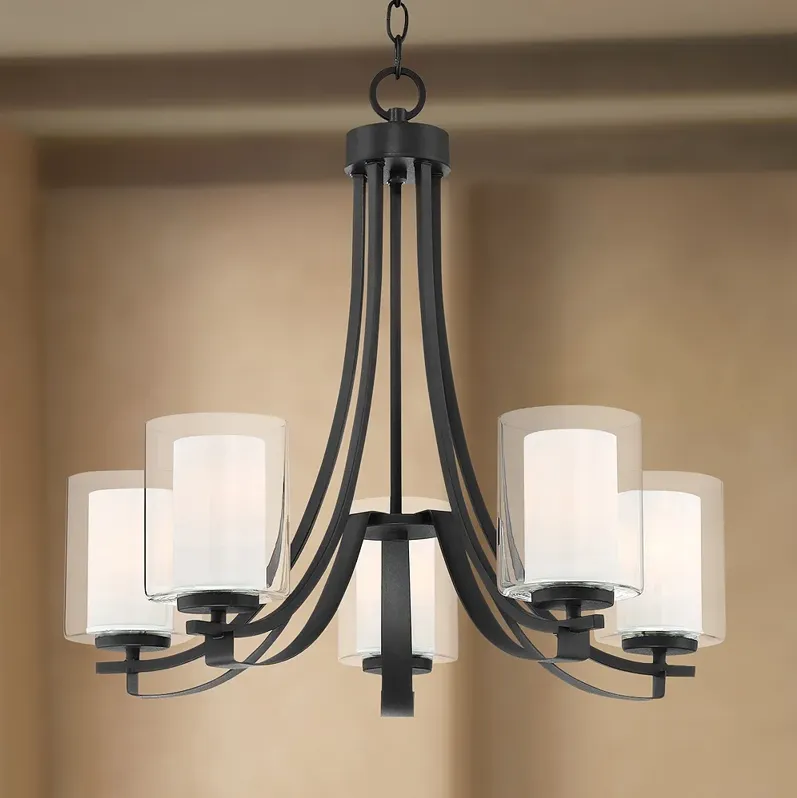 Minka Parsons Studio 25 1/2" Wide Sand Coal 5-Light Chandelier