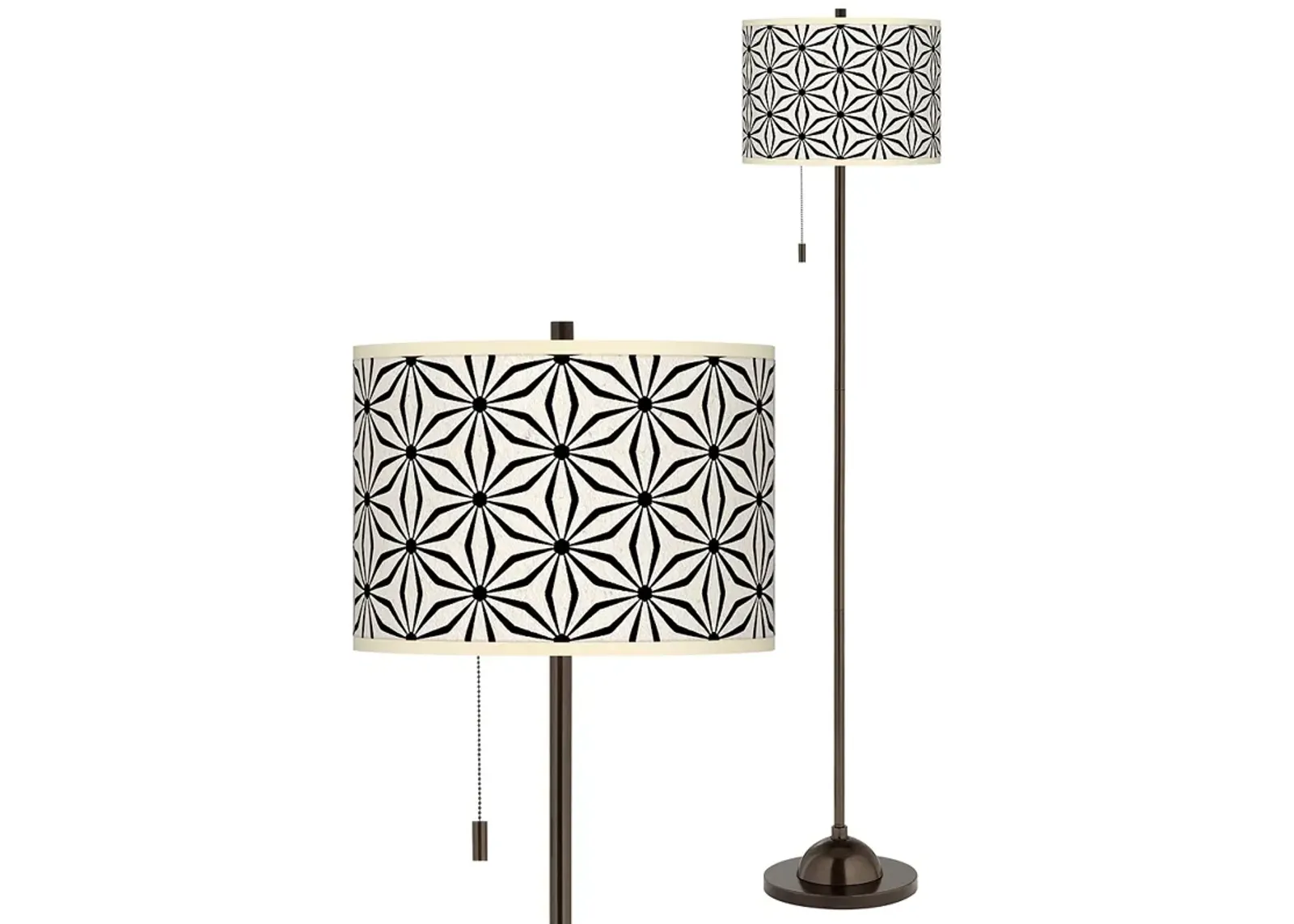 Kaleidoscope Flowers Giclee Glow Bronze Club Floor Lamp