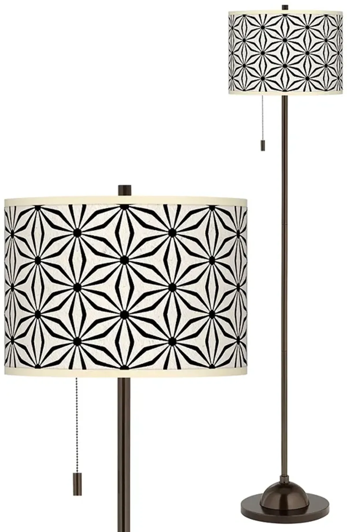 Kaleidoscope Flowers Giclee Glow Bronze Club Floor Lamp