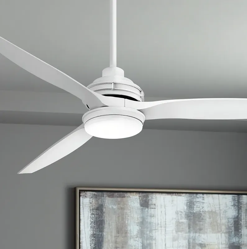 60" Hinkley Artiste Matte White LED Wet-Rated Smart Ceiling Fan