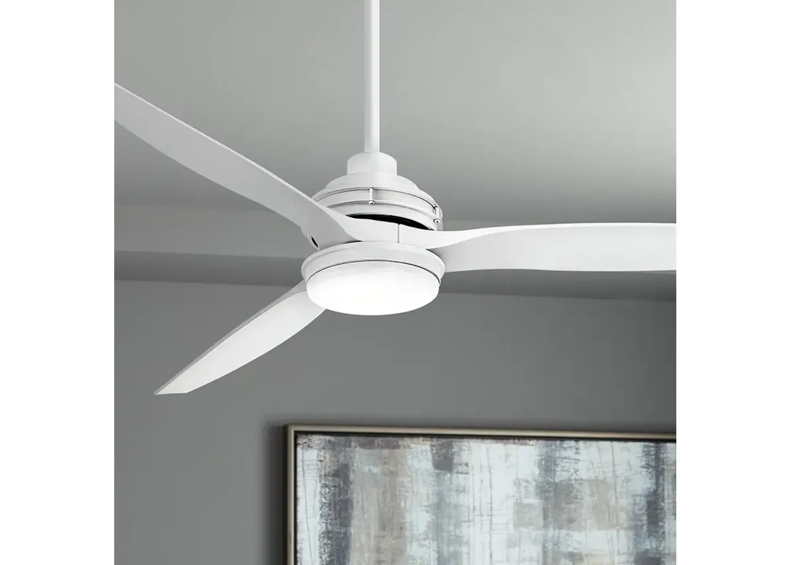 60" Hinkley Artiste Matte White LED Wet-Rated Smart Ceiling Fan