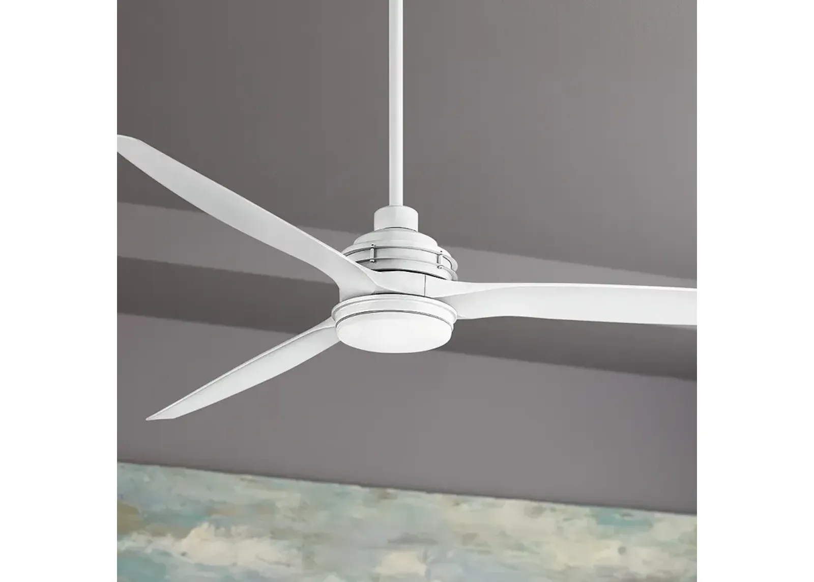 72" Hinkley Artiste Matte White LED Wet-Rated Large Smart Ceiling Fan