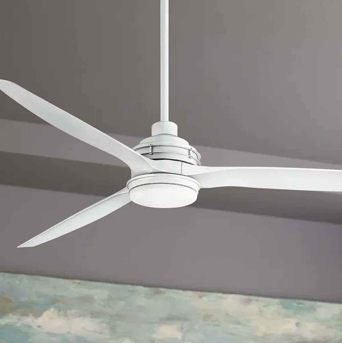 72" Hinkley Artiste Matte White LED Wet-Rated Large Smart Ceiling Fan