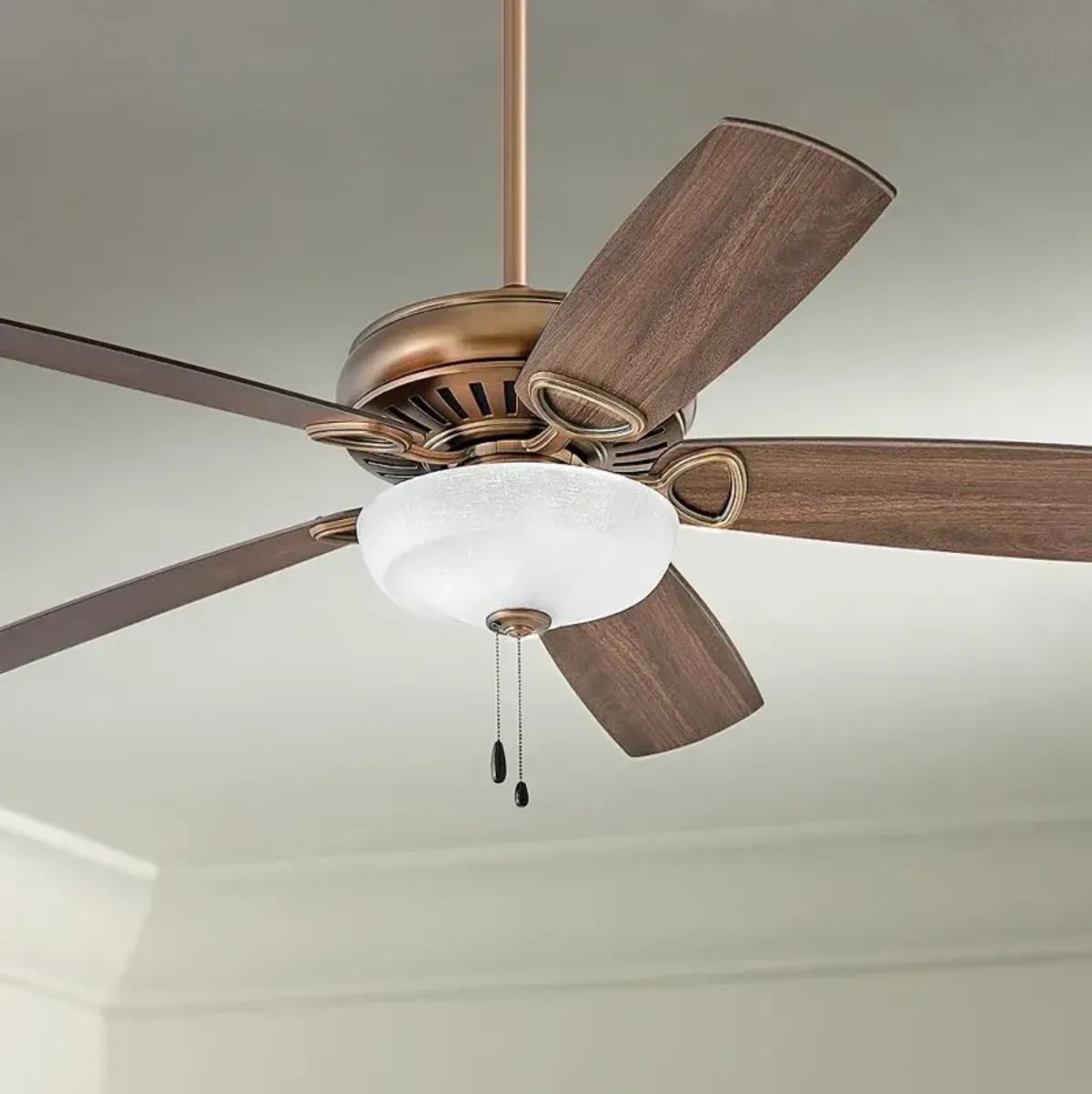 60" Gladiator Illuminated Antique Copper LED Ceiling Fan