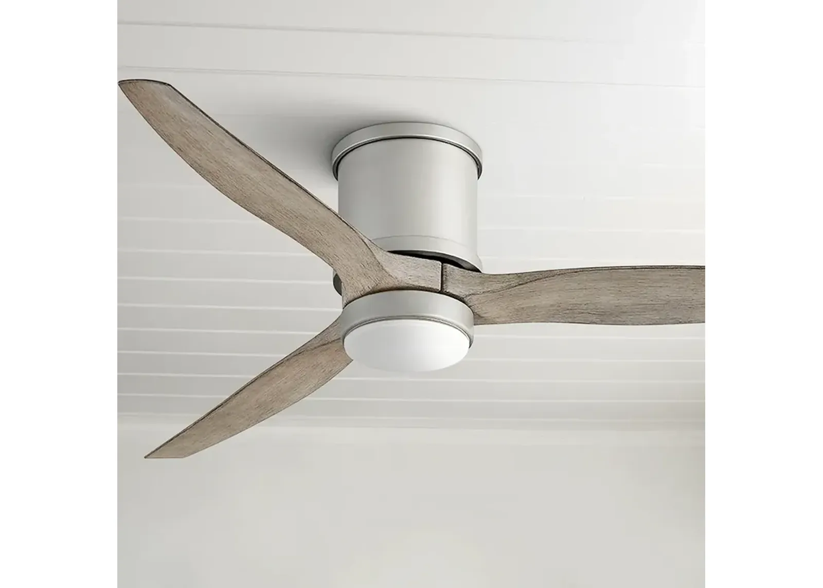 52" Hinkley Hover Brushed Nickel Wet-Rated LED Hugger Smart Fan