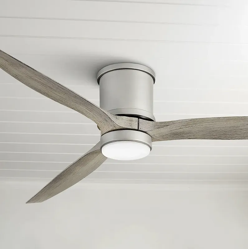 60" Hinkley Hover Brushed Nickel Wet LED Hugger Smart Ceiling Fan