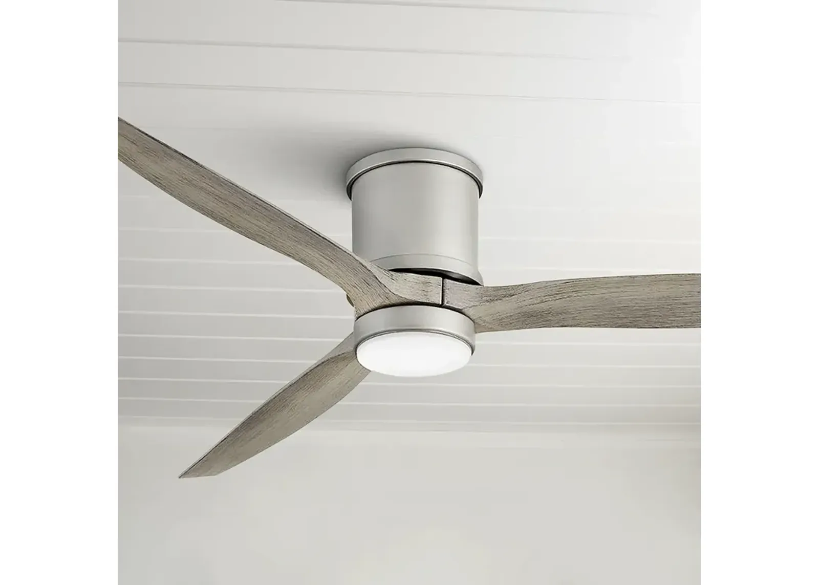 60" Hinkley Hover Brushed Nickel Wet LED Hugger Smart Ceiling Fan