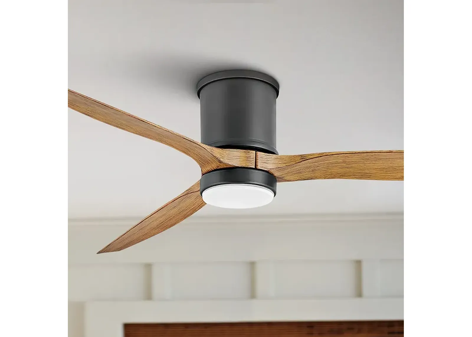 60" Hinkley Hover Matte Black Wet-Rated LED Hugger Smart Ceiling Fan