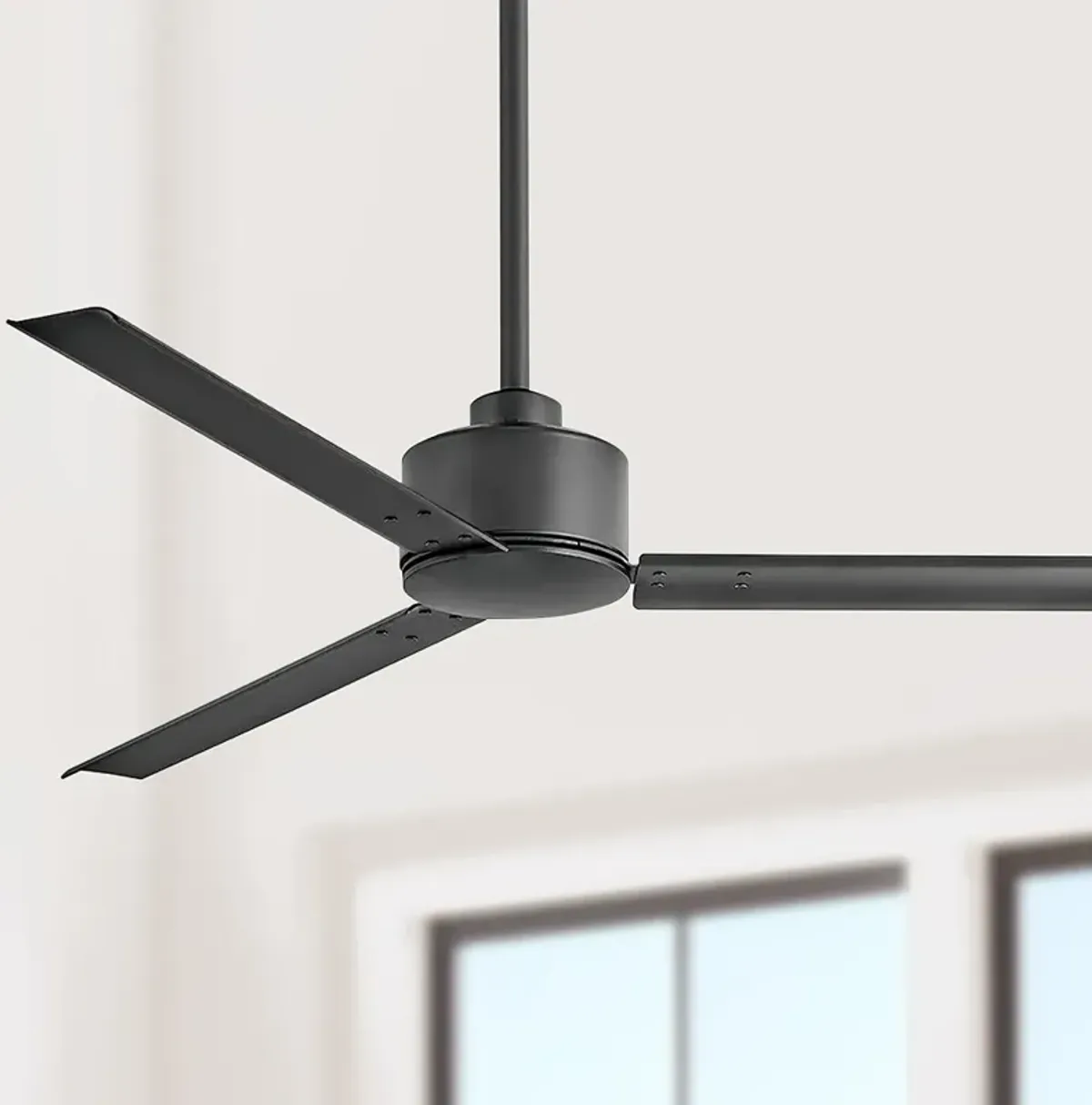 56" Hinkley Indy Matte Black Wet Ceiling Fan with Wall Control