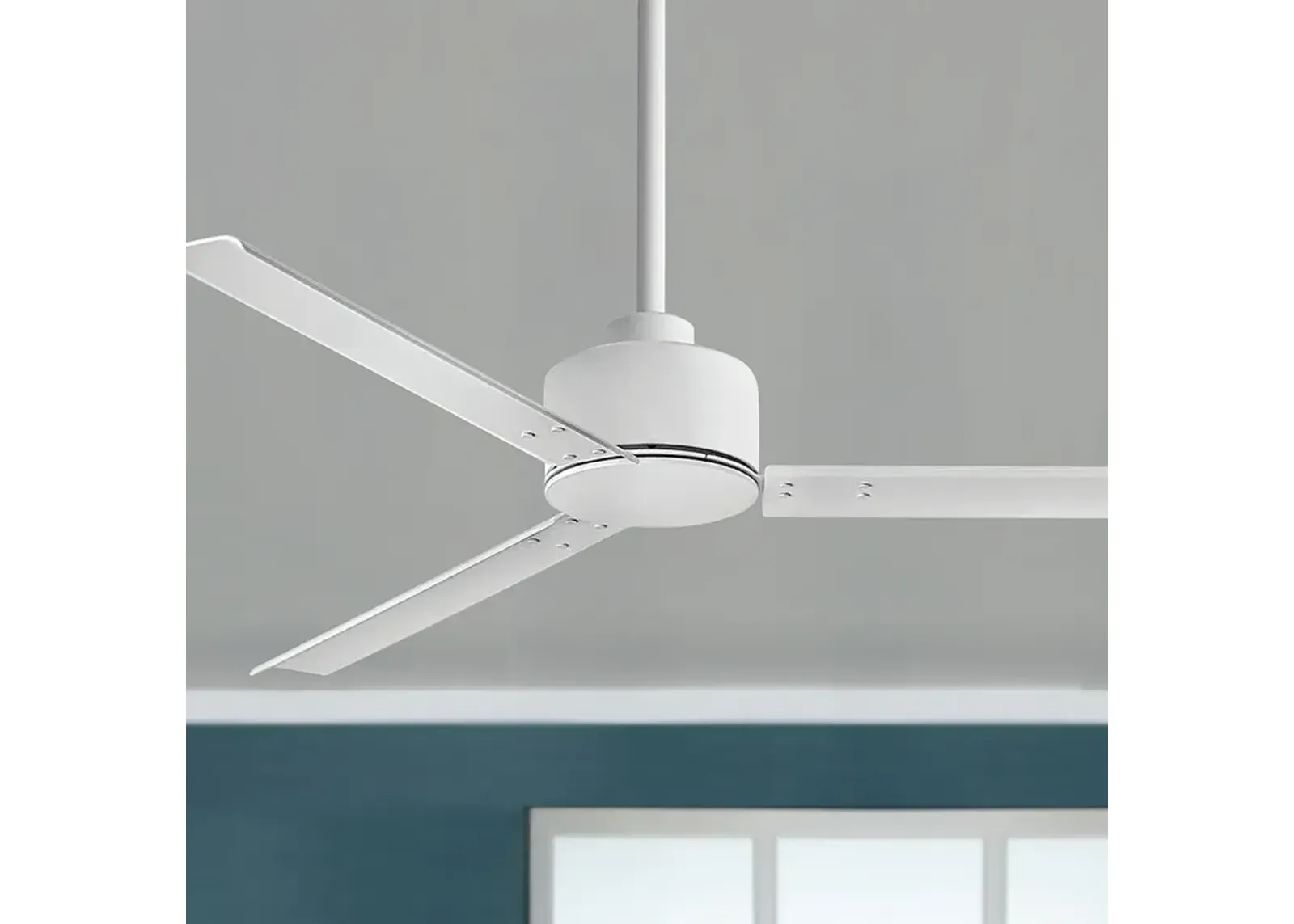 56" Hinkley Indy Matte White Wet Rated Ceiling Fan with Wall Control