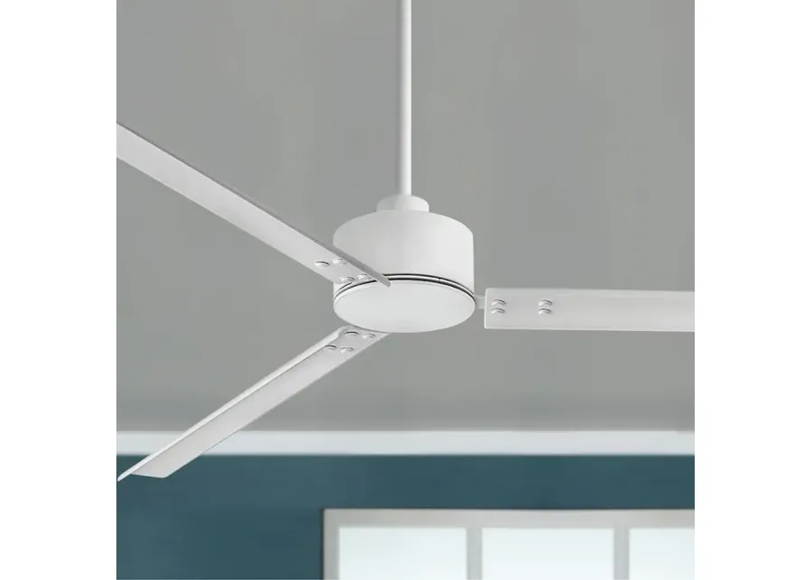 72" Hinkley Indy Matte White Wet Rated Ceiling Fan with Wall Control