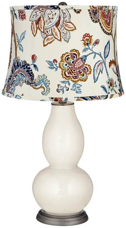 West Highland White Paisley Print Shade Double Gourd Table Lamp