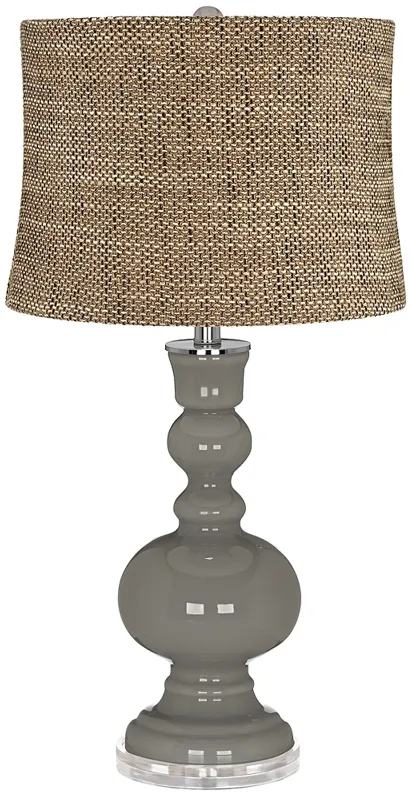 Gauntlet Gray Charcoal Brown Shade Apothecary Table Lamp