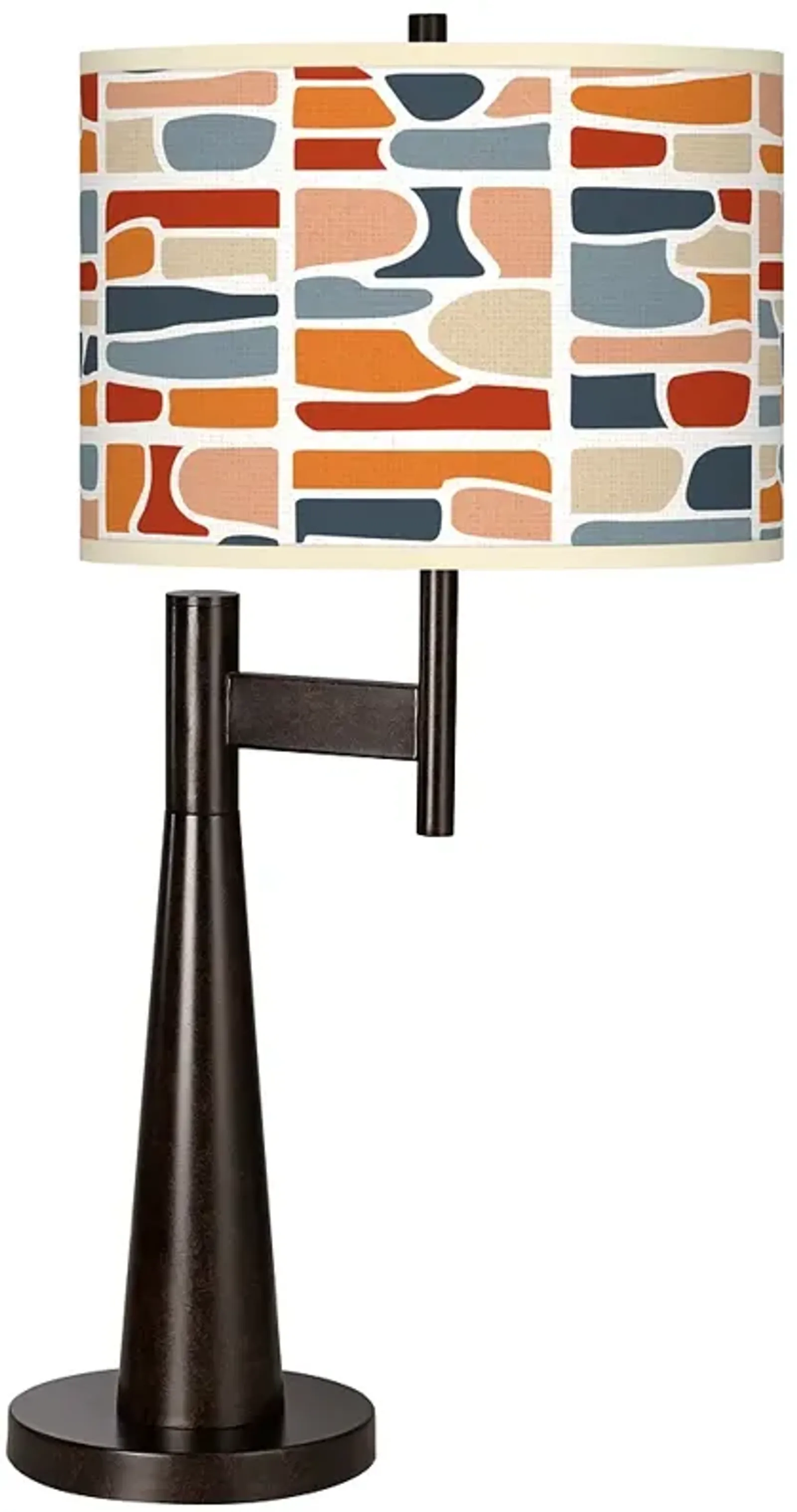 Giclee Glow Novo 30 3/4" Retro Cobblestones Shade Bronze Table Lamp