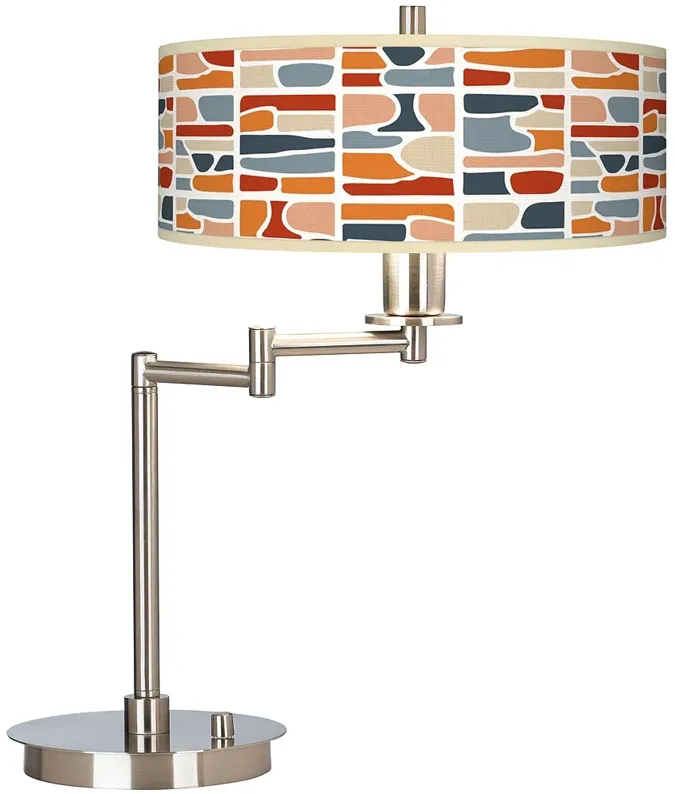 Giclee Gallery 20 1/2" Retro Cobblestones Swing Arm LED Desk Lamp