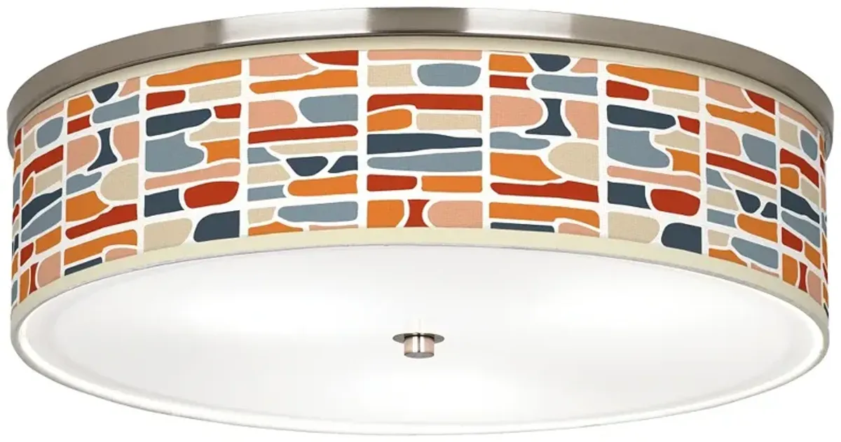 Retro Cobblestones Giclee Nickel 20 1/4" Wide Ceiling Light