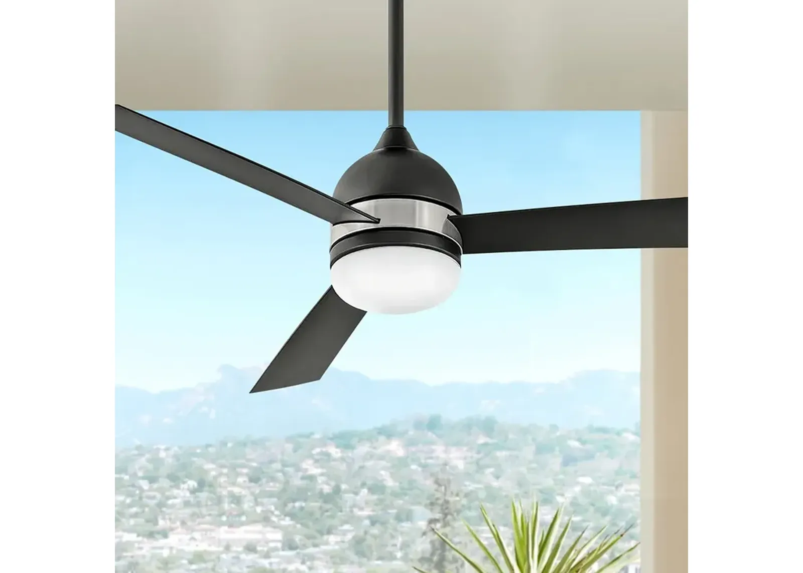 52" Hinkley Verge Matte Black Wet Rated LED Ceiling Fan