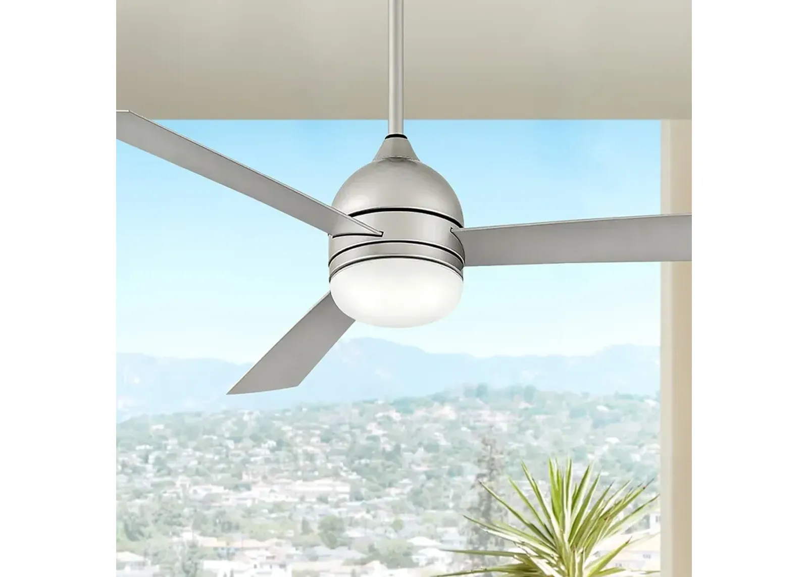 52" Hinkley Verge Brushed Nickel Wet Rated LED Ceiling Fan