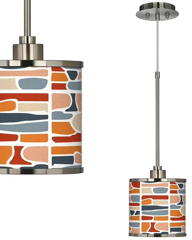 Retro Cobblestones Giclee Glow Mini Pendant Light