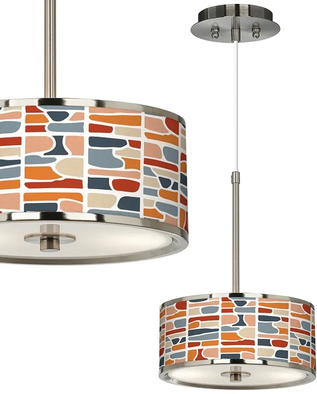 Retro Cobblestones Giclee Glow 10 1/4" Wide Pendant Light