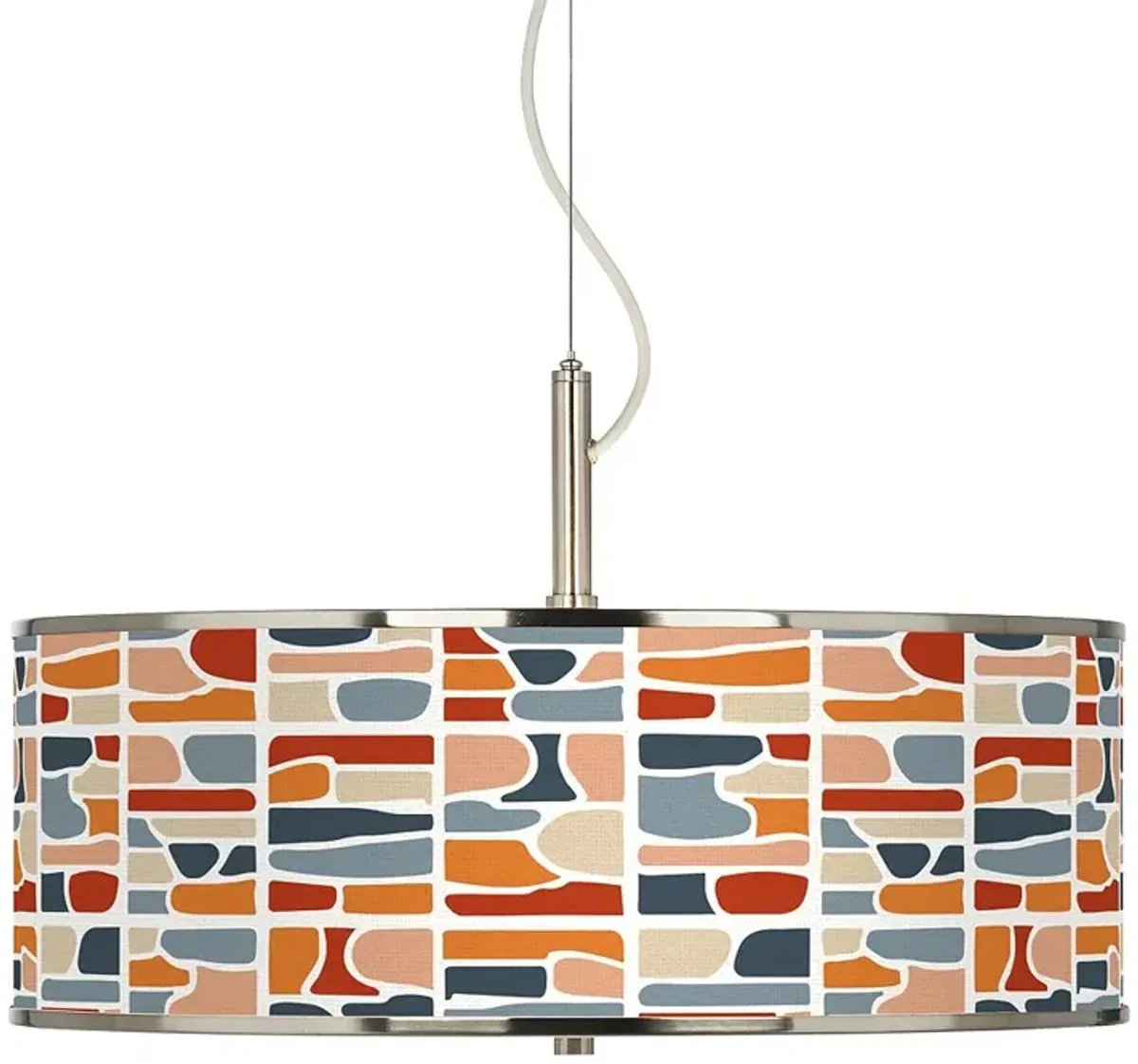 Retro Cobblestones Giclee Glow 20" Wide Pendant Light