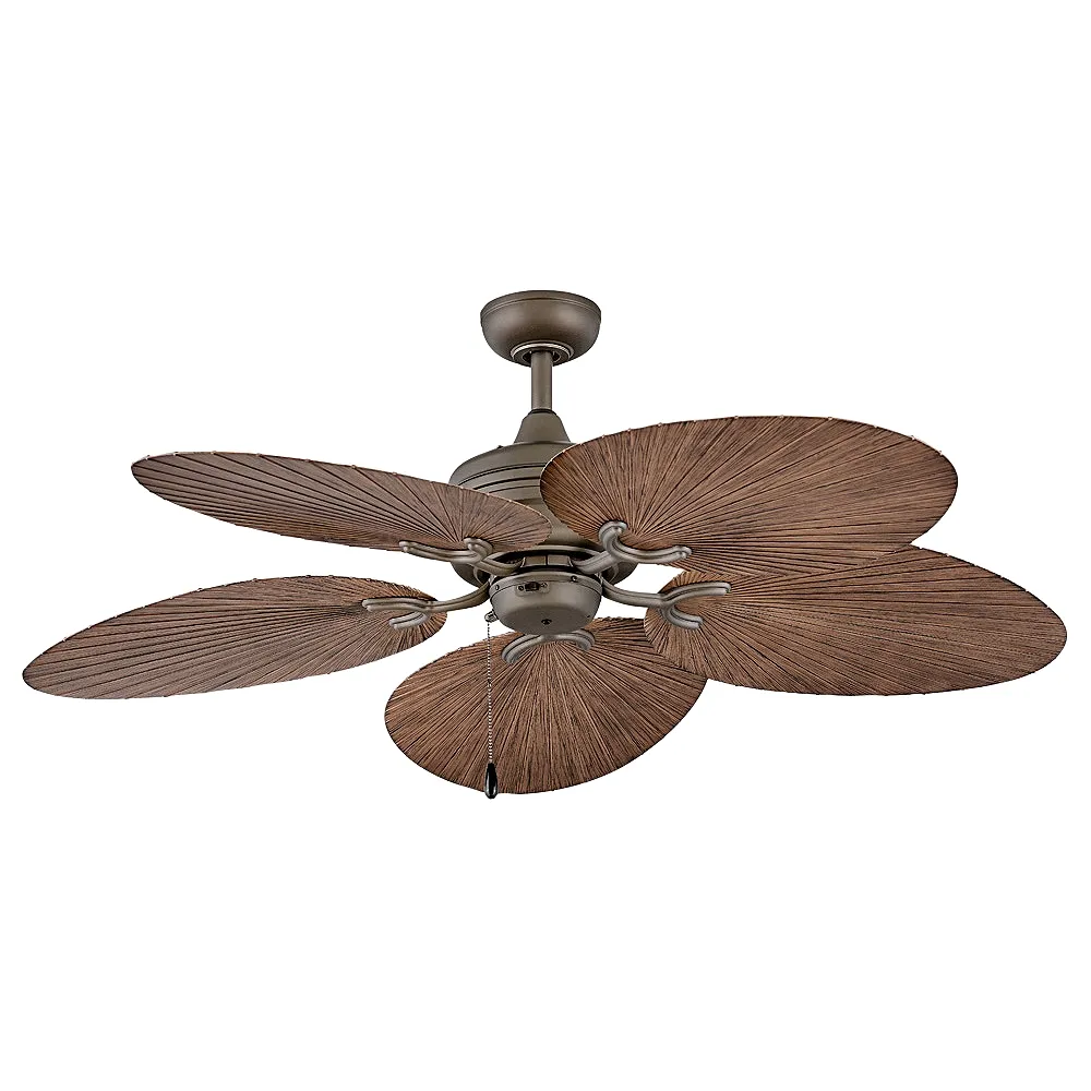 52" Hinkley Tropic Air Matte Bronze Wet Rated Pull Chain Ceiling Fan