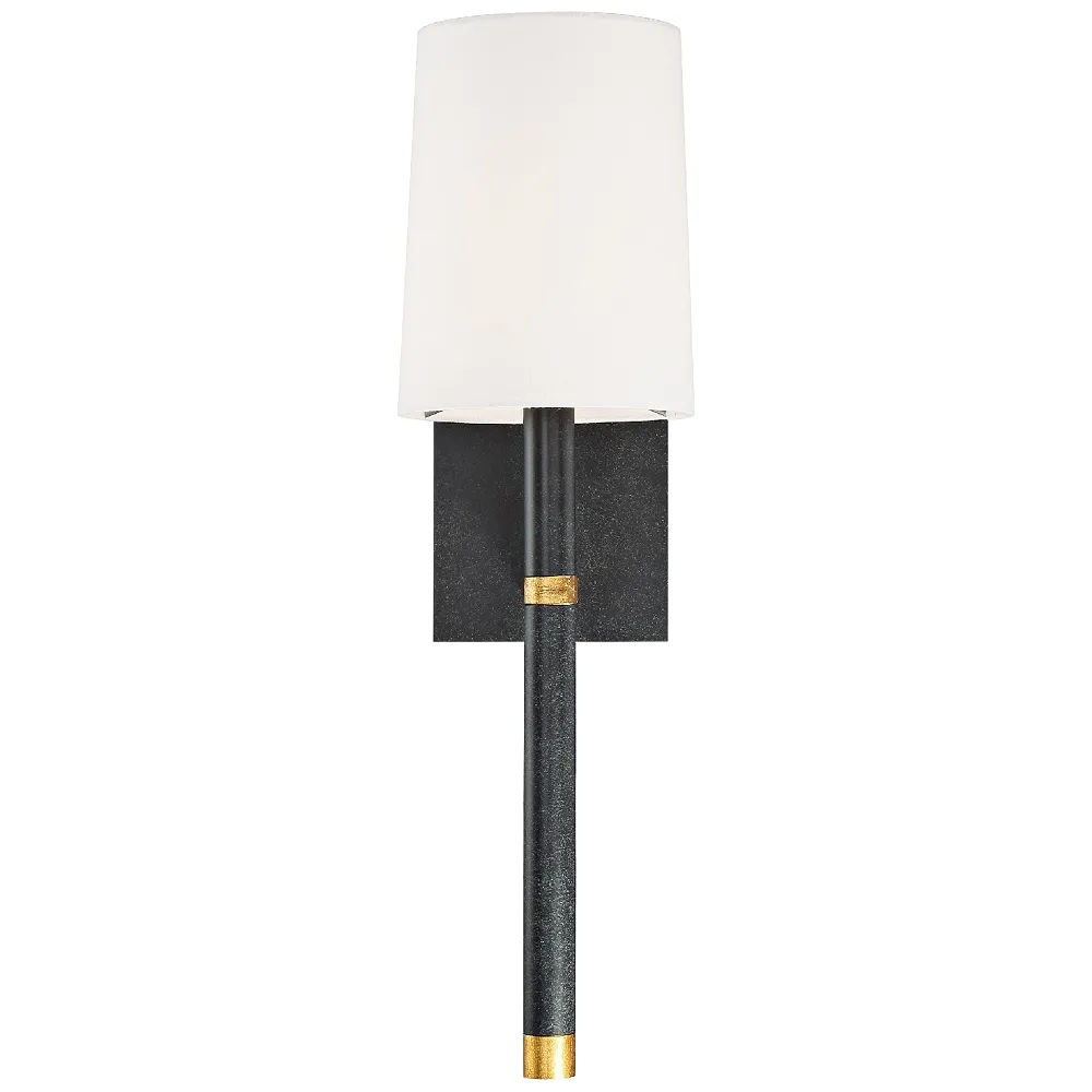 Crystorama Weston 14 1/2" High Black Wall Sconce