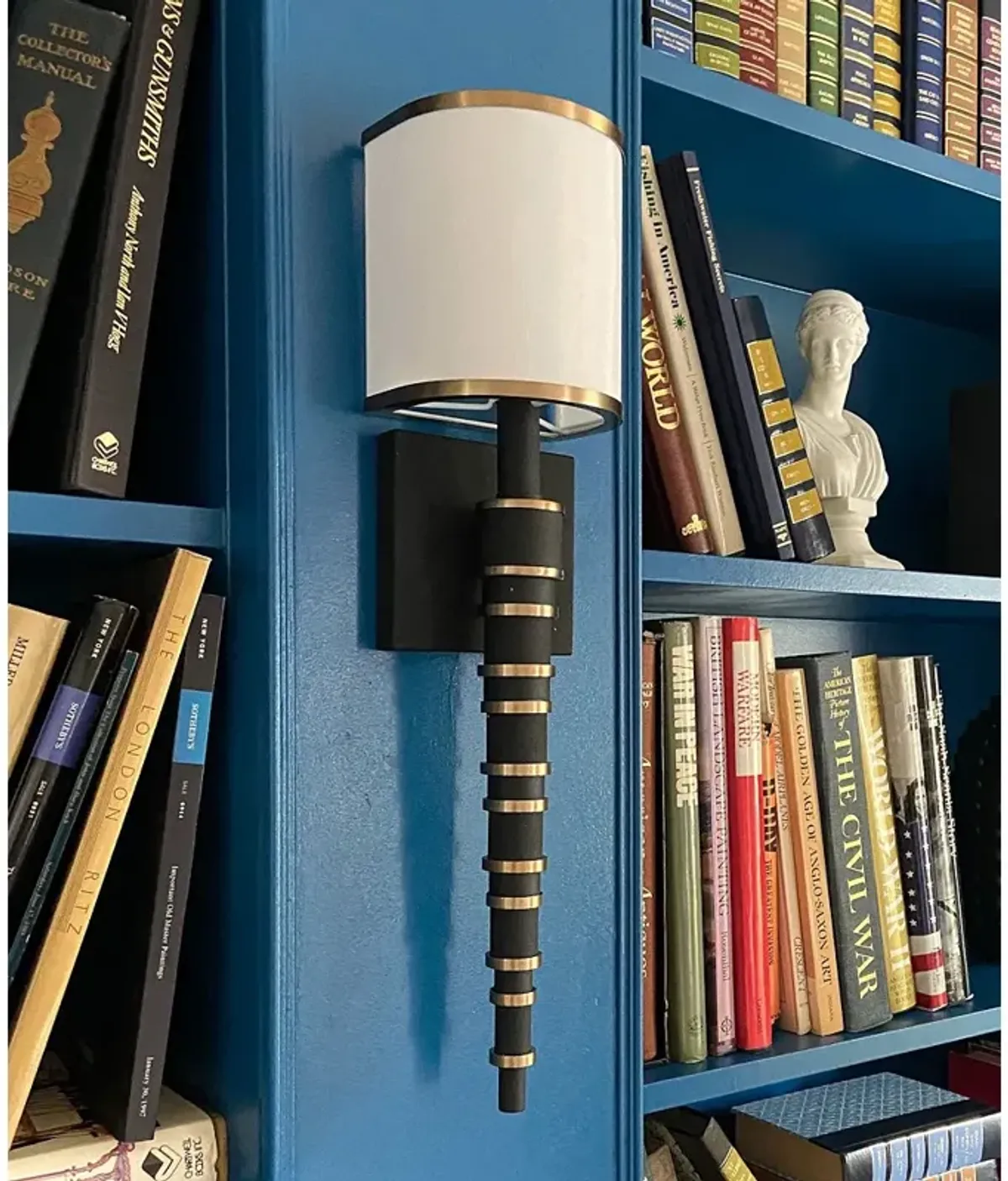 Crystorama Sloane 20"High Vibrant Gold Black Forged Wall Sconce