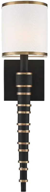 Crystorama Sloane 20"High Vibrant Gold Black Forged Wall Sconce