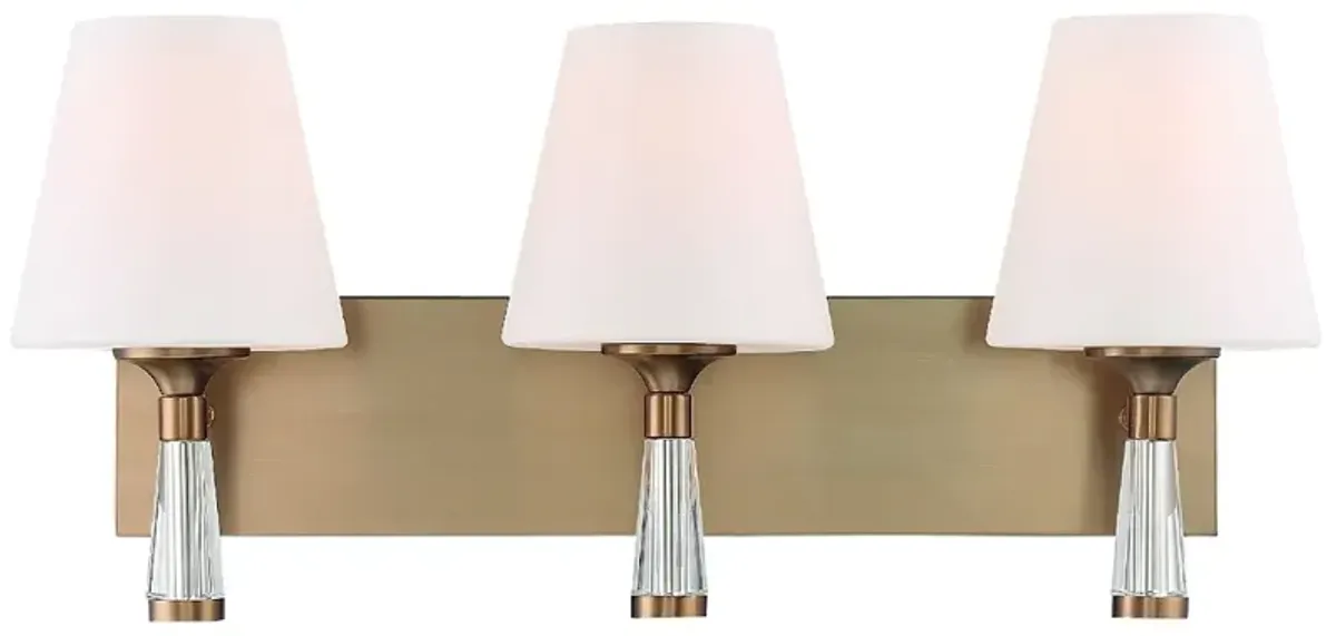 Crystorama Ramsey 23 1/4"W Vibrant Gold 3-Light Bath Light