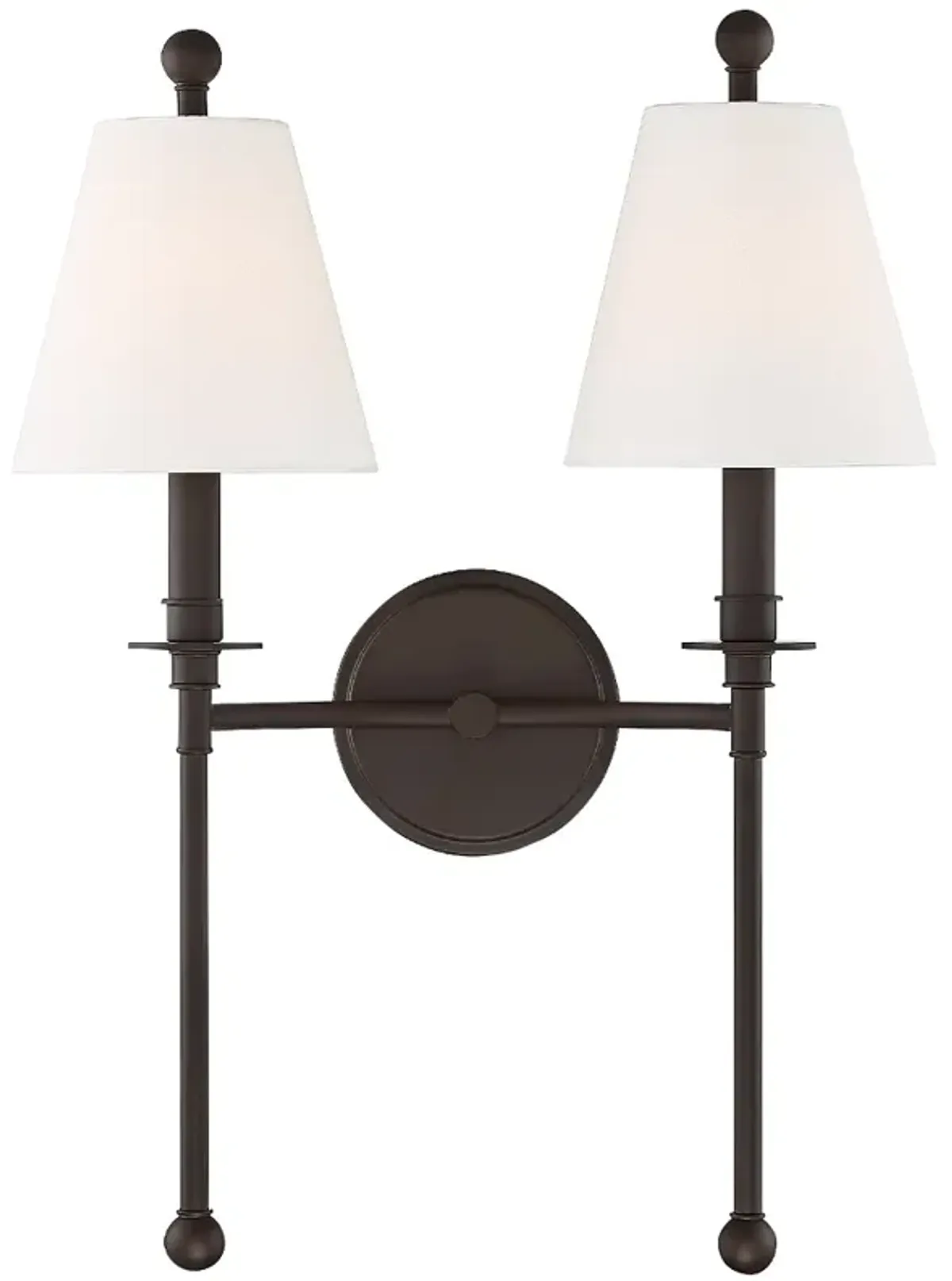 Crystorama Riverdale 14 1/2"H Dark Bronze 2-Light Wall Sconce