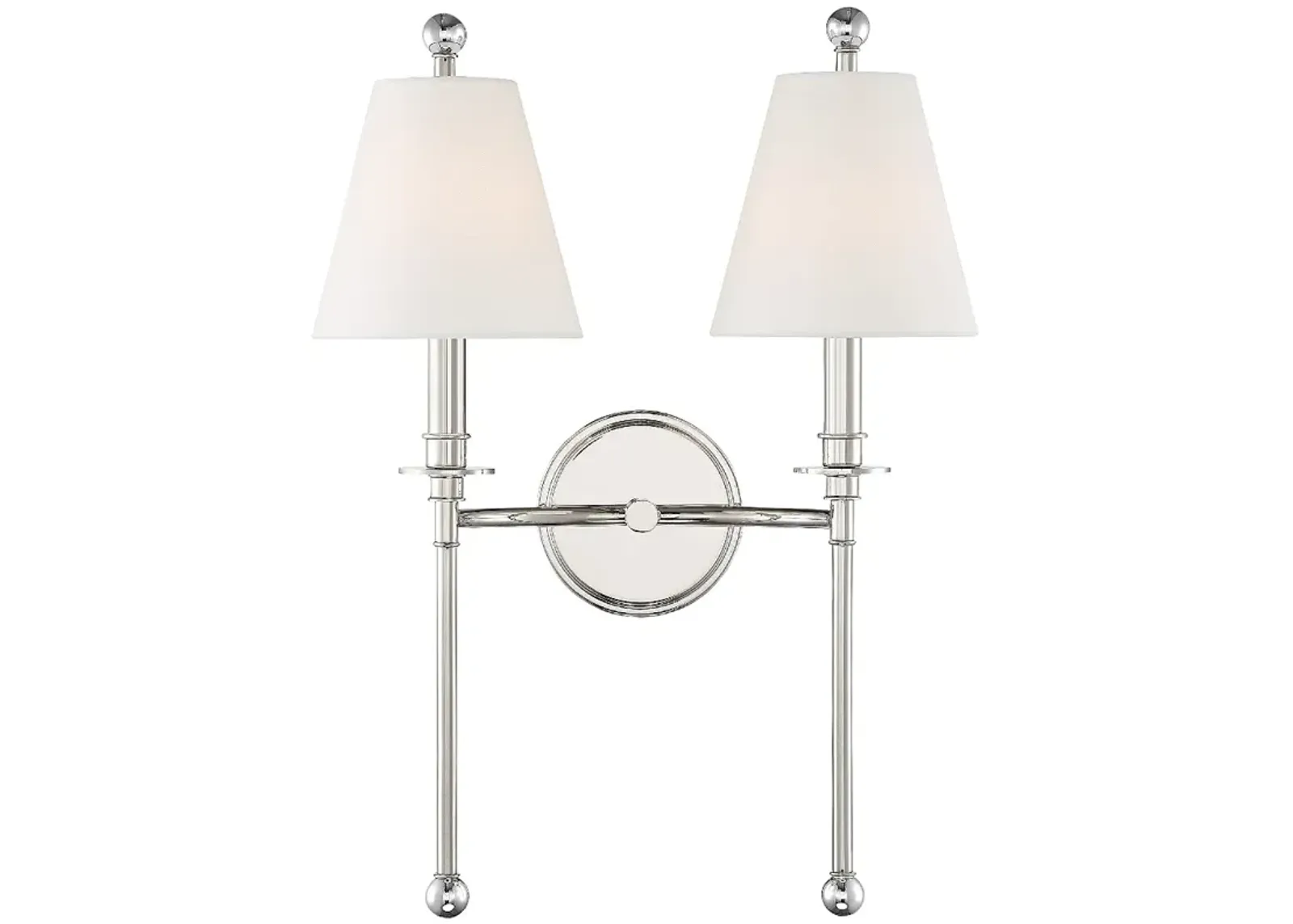 Crystorama Riverdale 14 1/2"H Polished Nickel 2-Light Wall Sconce